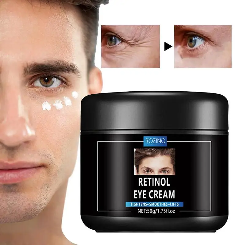 Men Retinol Anti Wrinkle Eye Cream Remove Dark Circle Eye Bags Puffy Eye Reduce Fine Line Eye Fat Particle Moisturiz Brighten