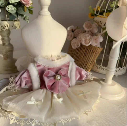 فساتين فرو لصق وردي ، ملابس دمية أصلية مصنوعة يدويًا ، وردي حلو ، ملابس تنكرية لحفلات Cos ، XM ، هدايا جميلة ، 10 طوق ، 20