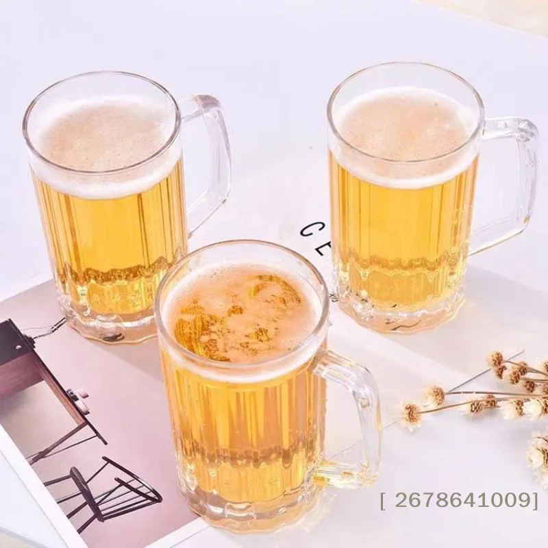 ⚑500ML Transparent Beer Mug Acrylic Plastic Unbreakable Milk Coffee Juice Water Cup Barware Drinkware For Home Party Bar Karaoke
