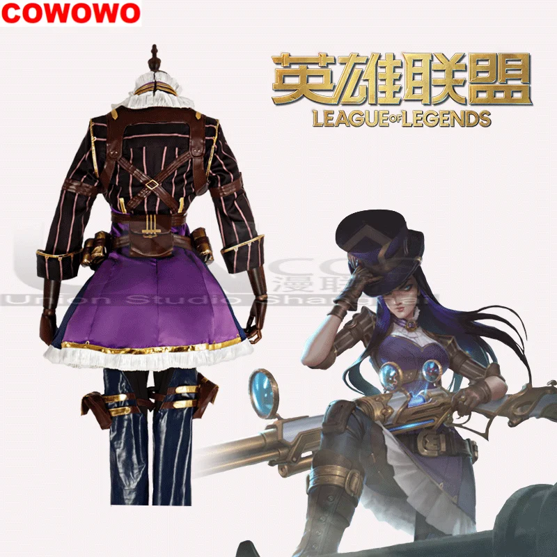 COWOWO-Costume de Cosplay Lol Caitlyn Subdue, Uniforme de ix, Vêtements