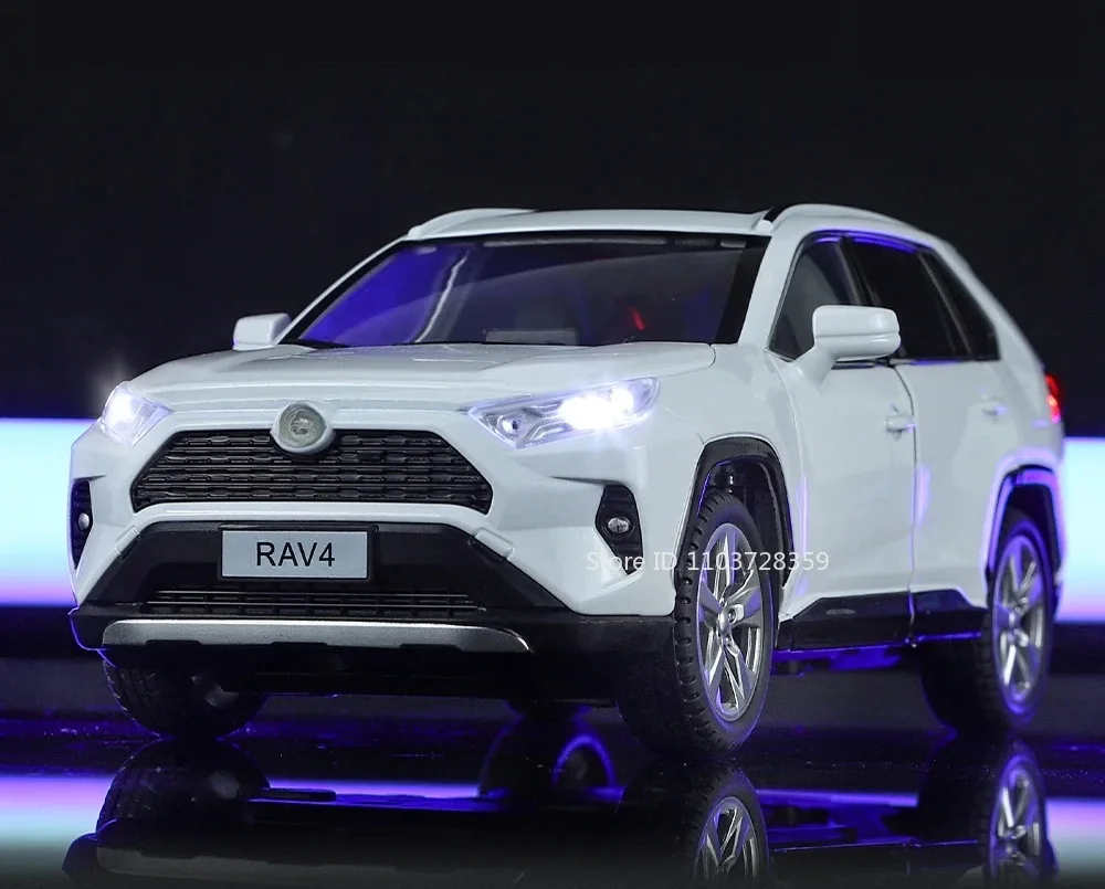 Maßstab 1:24 Highlander RAV4 Spielzeugmodell Miniaturautos Legierung Druckguss Sound Licht Türen geöffnet Zurückziehen Stoßdämpfung Jungen Geschenke – Detail 16
