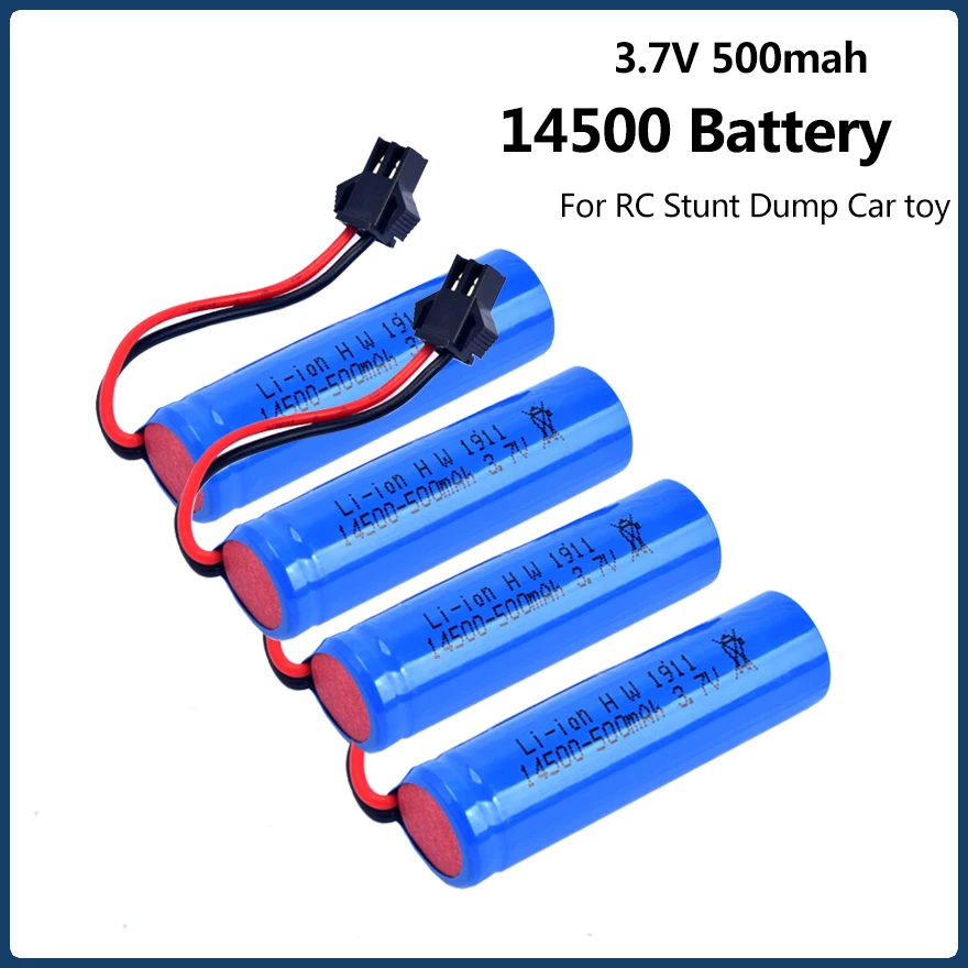 14500 Li-ion Battery For C2 D828 3.7V 500mah Rechargeable Battery for JJRC Stunt Dump Car Boat Tank Truck Replace Toy Accessory