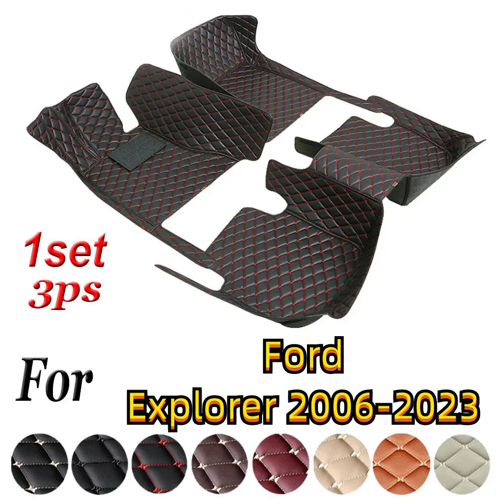 Custom Car Floor Mat For Ford Explorer 2006-2023 Years leather Custom Luxury Carpet Liner Waterproof Anti-Slip