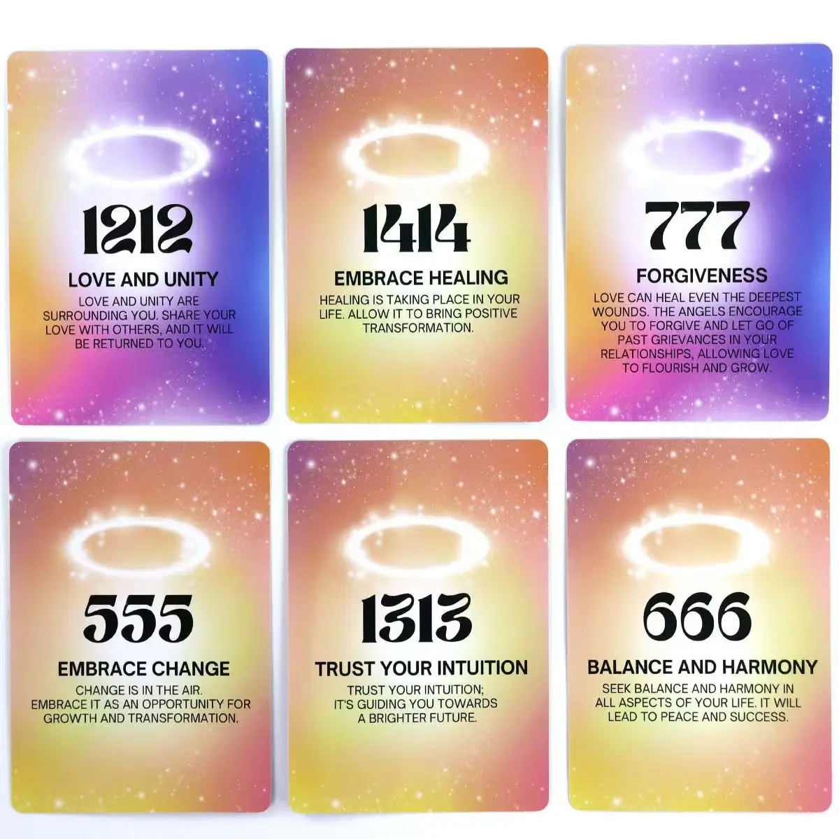 Baralho de oracle de números de anjo para receber orientação divina 40 unidades de cartões de numeração 10,4 * 7,3 cm