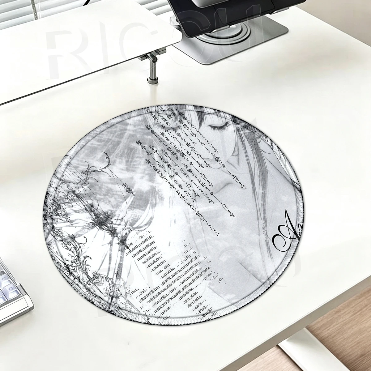 Anime Girls Aesthetics Mouse Pad E-Sports Anti-slip Rubber Round Mousepad Gaming Desk Mat Laptop Small Deskpad PC Table Decort