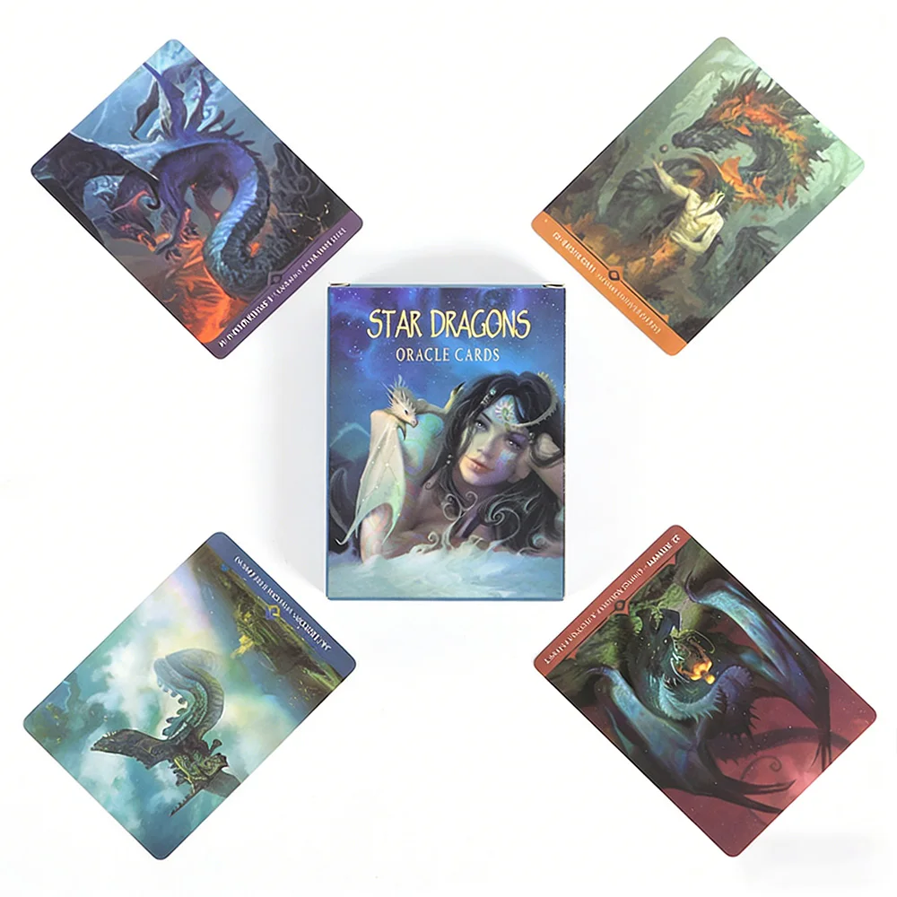 

33 Star Dragon Divination Cards (10.4 x 7.3 cm), mystical fate divination cards, suitable for Tarot board games and as gifts