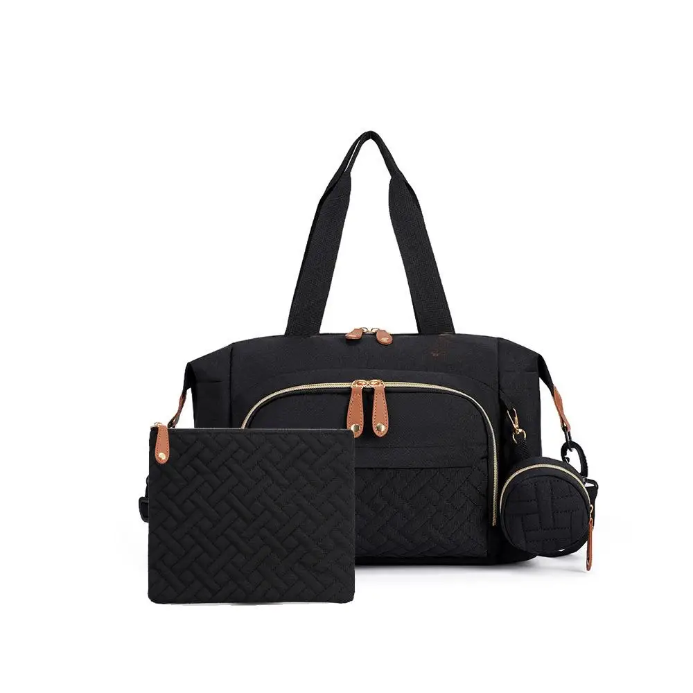 

3Pcs New Mom Bag With Pacifier, Diaper, Shoulder Strap, Portable Diaper Bag