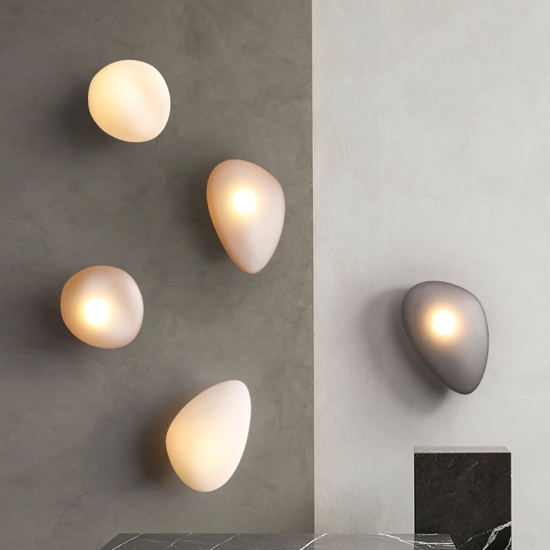 nordic design pebble wall light led lampada de vidro moderno decoracao home sala corredor quarto cabeceira wall sconces fixture 01