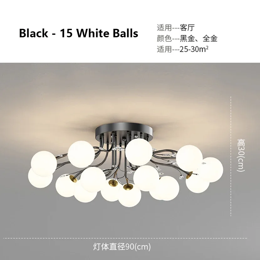 Nordic Glazen Bol Plafond Kroonluchter Goud voor Woonkamer Eetkamer Slaapkamer Decor Hanglamp Thuis Binnenverlichting lusters Armatuur