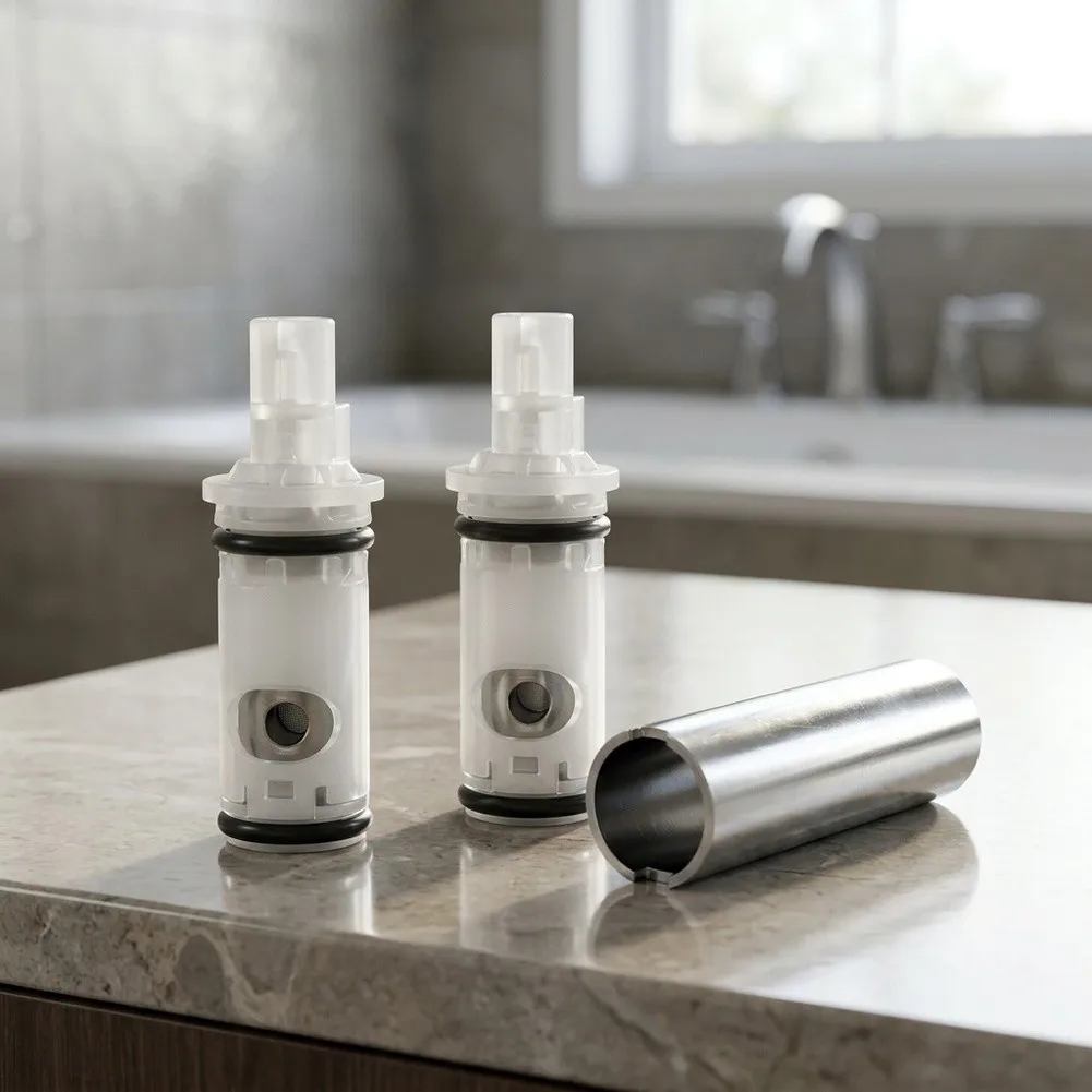 MN 1224 Faucet Cartridge Set of 2 for Restoring Seal Integrity in Double Handle Shower and Bathtub Faucet Valve Assemblies