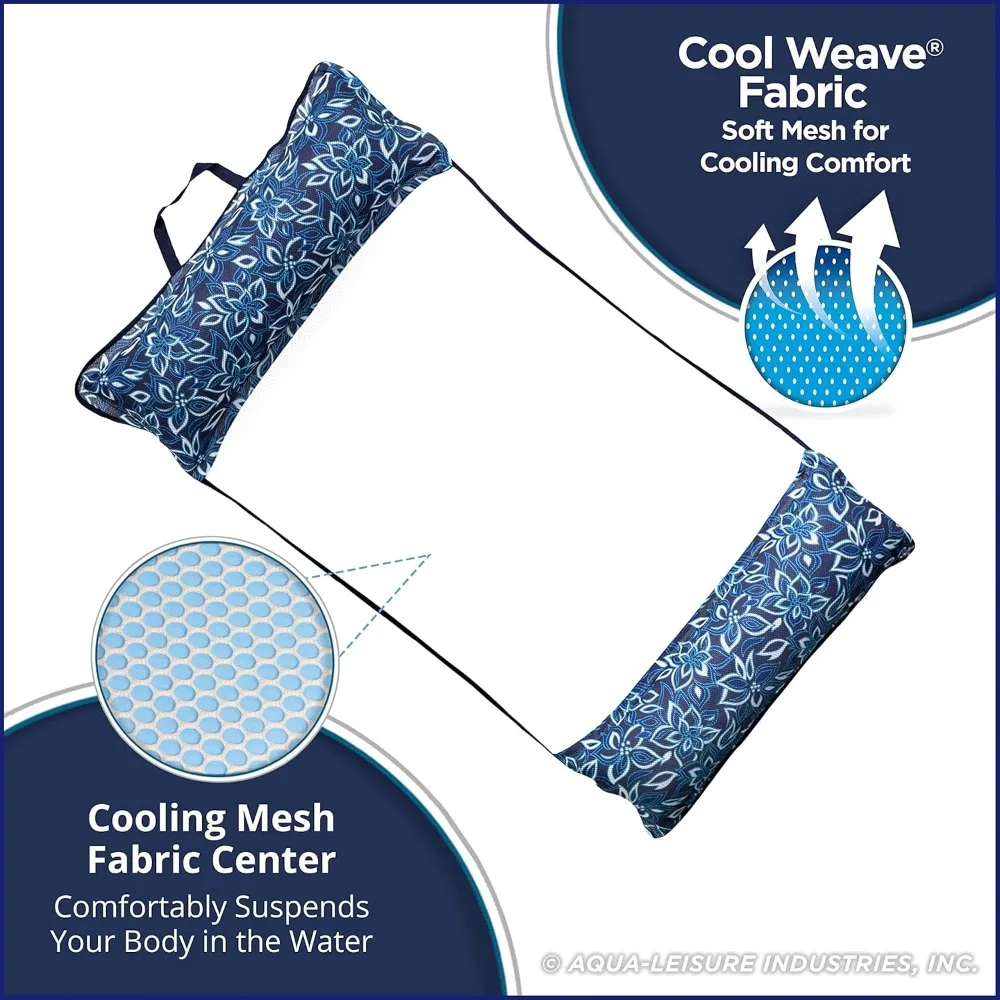 Flotador de piscina inflable extragrande y hamaca de agua, multiusos para adultos con material duradero, azul orquídea