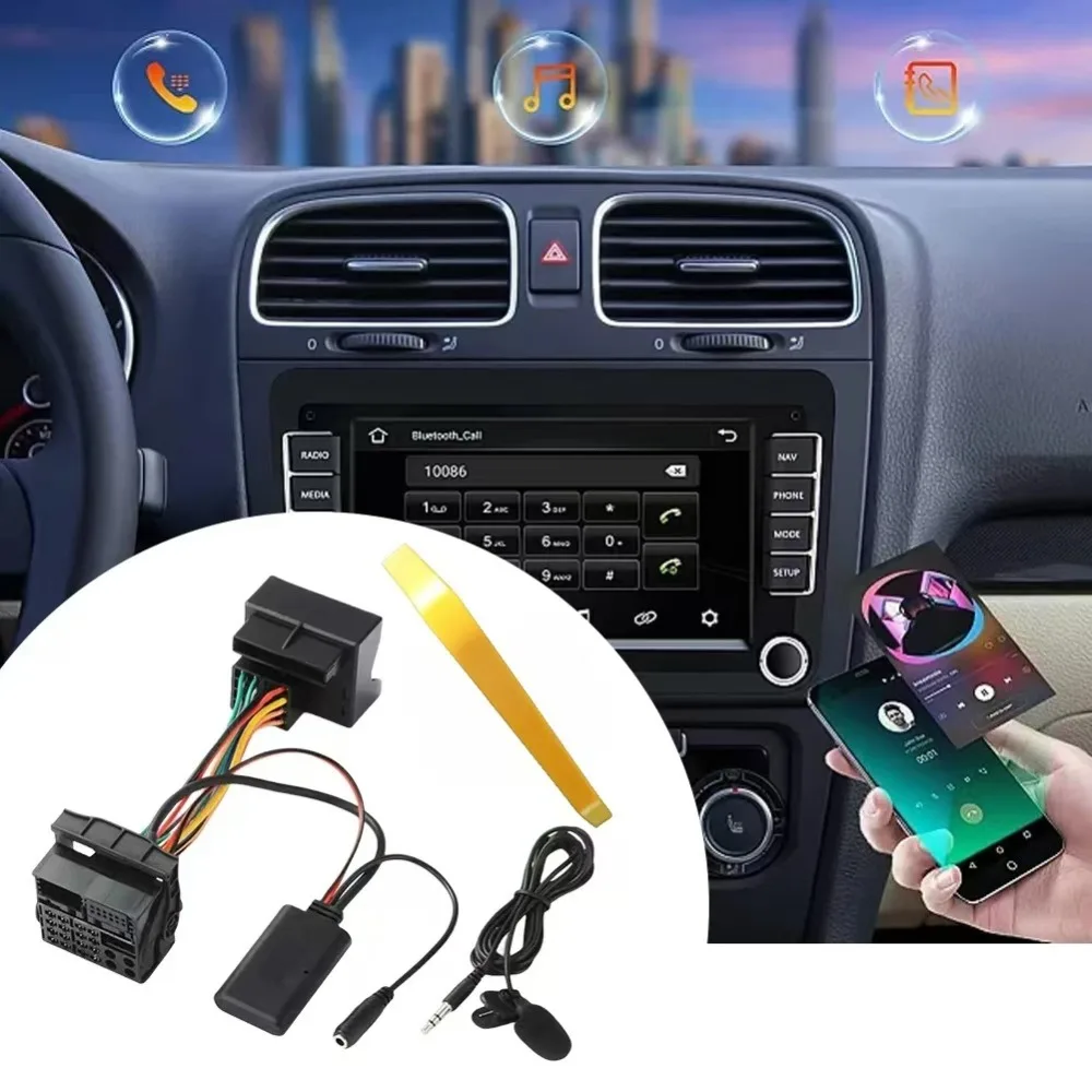 Bluetooth Music Adapter with Mic for Opel CD30 CDC40 CD70 DVD90 AUX IN Plug Play Cable Kit