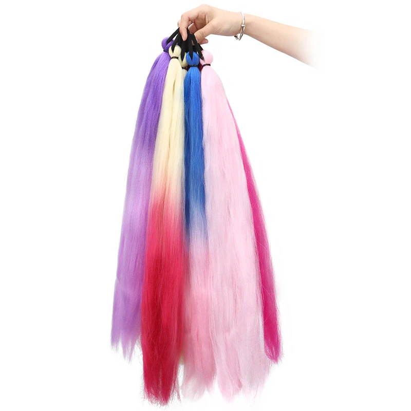 26Inch Synthetic Long Straight Ponytail With Elastic Hair Colorful Braiding Ponytail Hair Extensions Hair Accessories for Women