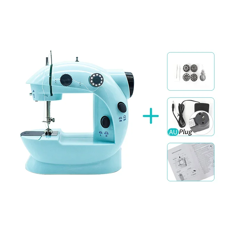 Booksew Mini Sewing Machine Portable Cutter Foot Pedal Straight Line Hand Table Night Light Two Thread Electric Winding Mending