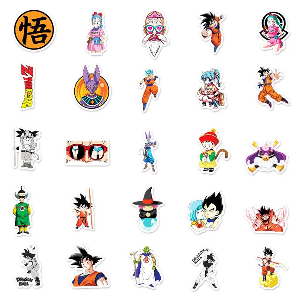 10/30/50/100pcs Cool Cartoon Dragon Ball Stickers Anime Son Goku Classic Manga Sticker Decals Graffiti Motorcycle Stationery Car