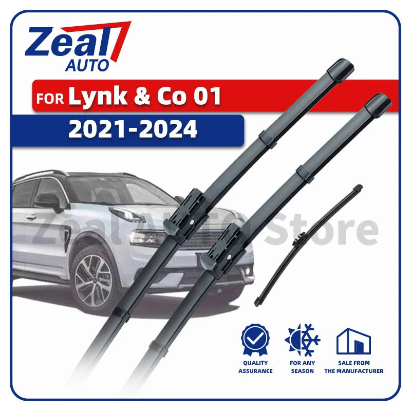 

LHD Front Rear Wiper Blades For Lynk & Co 01 2021 - 2024 2022 2023 3PC Windshield Windscreen 24"+19"+11" Brushes Accessories