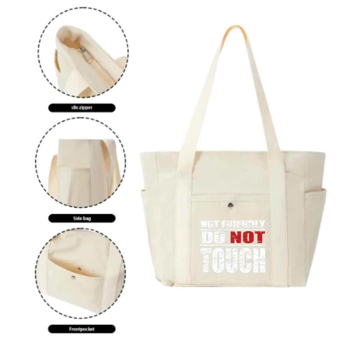 Touch Sign Guards Quiet Secret Large Capacity Tote Canvas Bag for Work Outgoing High Appearance Commuting