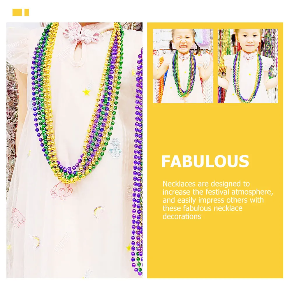 

15 Pcs Party Necklace Assorted Beaded Green Beads Bead-necklace for Colorful Favors Colourful