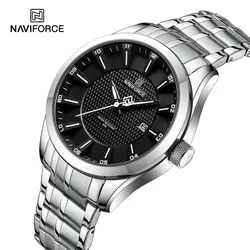 NAVIFORCE Brand 2024 New Design Men's Quartz Wristwatches Stainless Steel Strap Waterproof Watch Male Date Clock Reloj Hombre