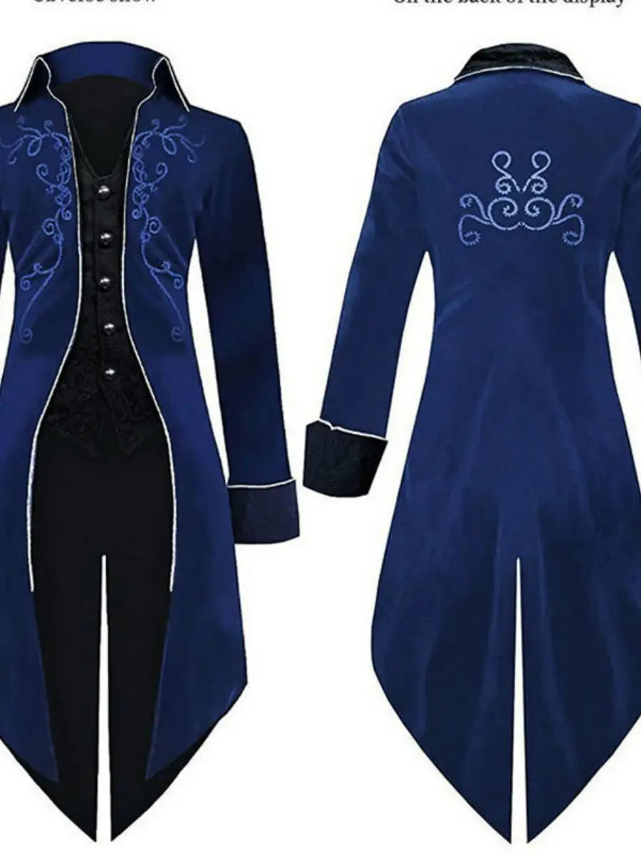 Halloween Slipjas Heren Lange Jas Punk Sle Hof Prestaties Retro Middeleeuws Kostuum M Model Polyester Lente Faion