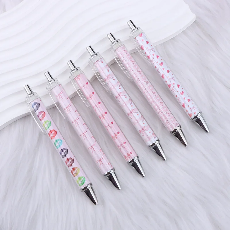 

11Pcs Bow Love Heart Ballpoint Pen Cute Heart Pens for Wedding Rose Gold Gift Pens Student Stationery School Office Supplies