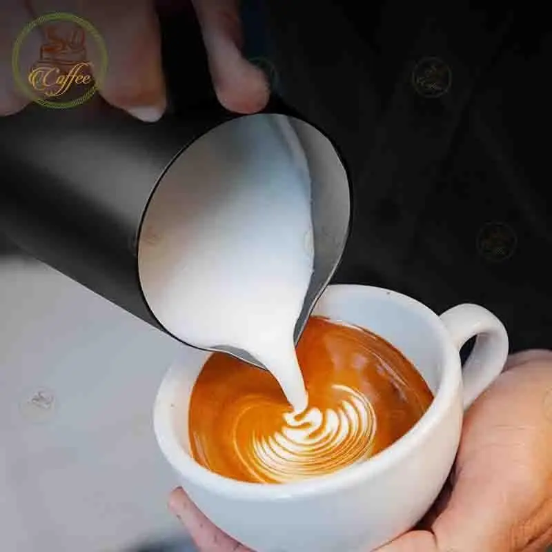 350/600ML Coffee Milk Frothing Pitcher Jug Stainless Steel Precise Scale High Quality Latte Barista Professional Coffee Utensil view 5
