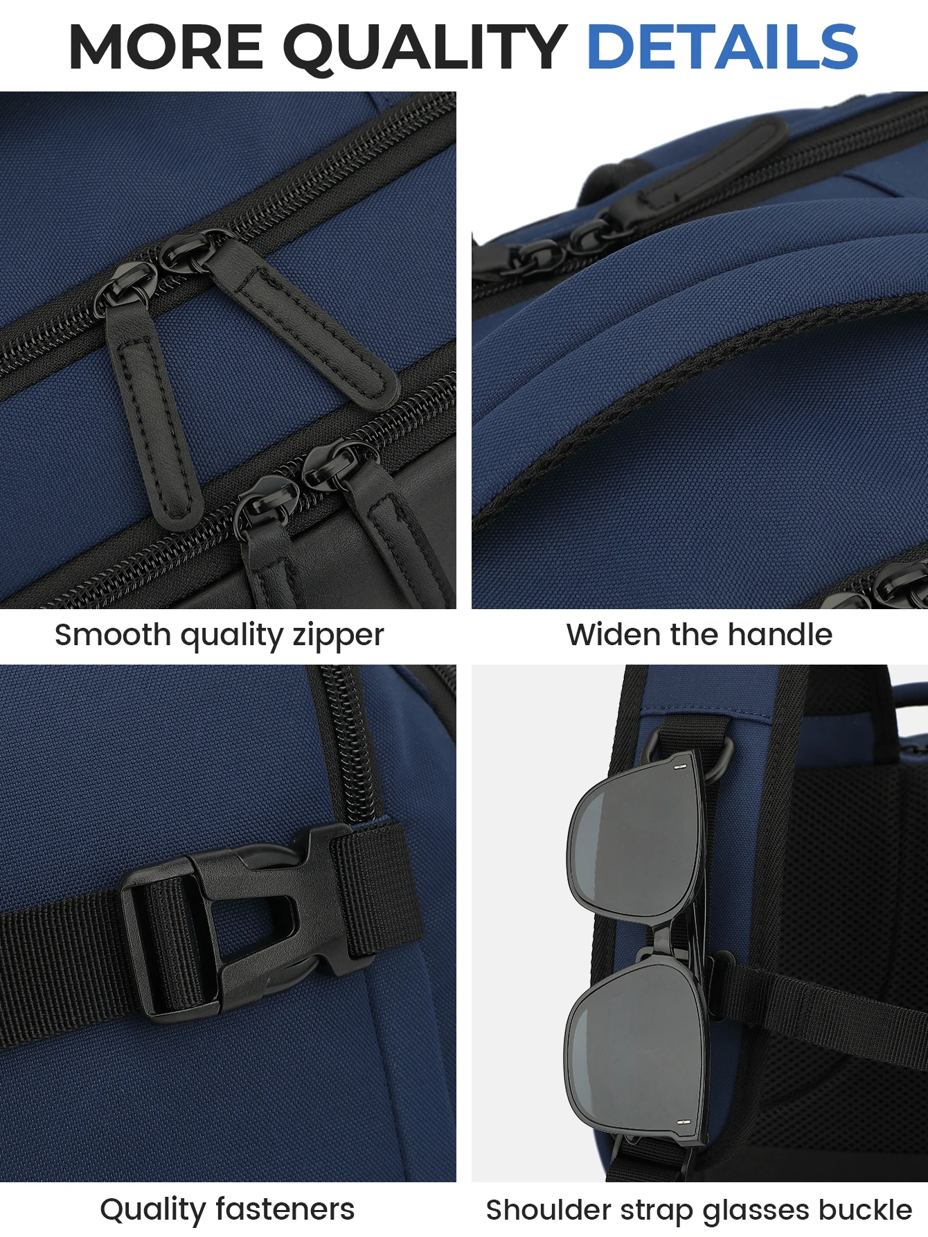 Kabine Flugzeug Reise rucksack Ryanair 40x30x20, Handgepäck Kabine Rucksack Wizzair 40x30x20 Handgepäck Männer Frauen 15.6Zoll Laptop taschen – Detail 7
