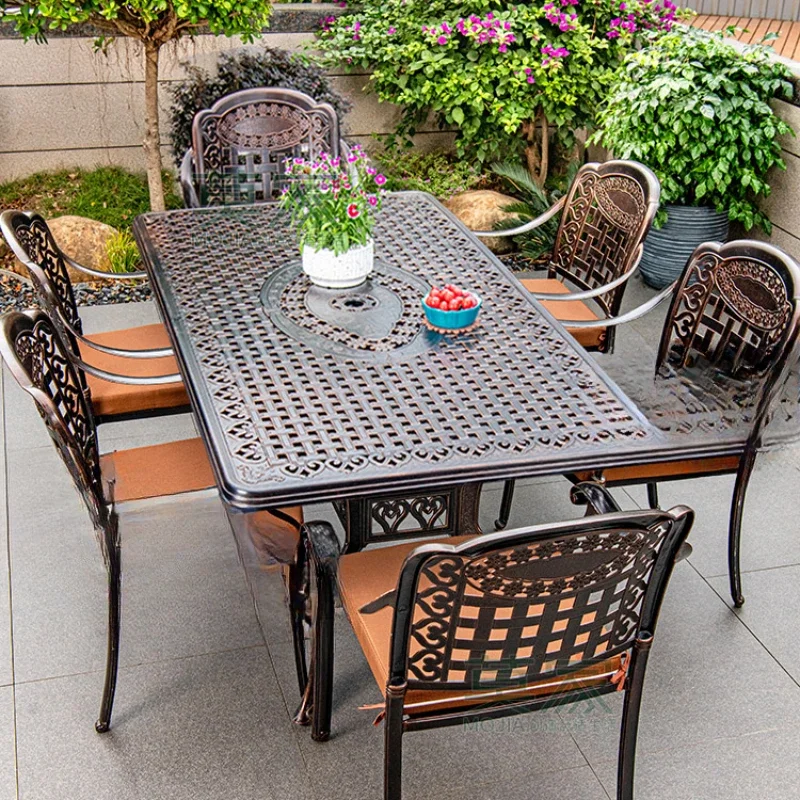 

Villa outdoor courtyard garden wrought iron table and chair leisure