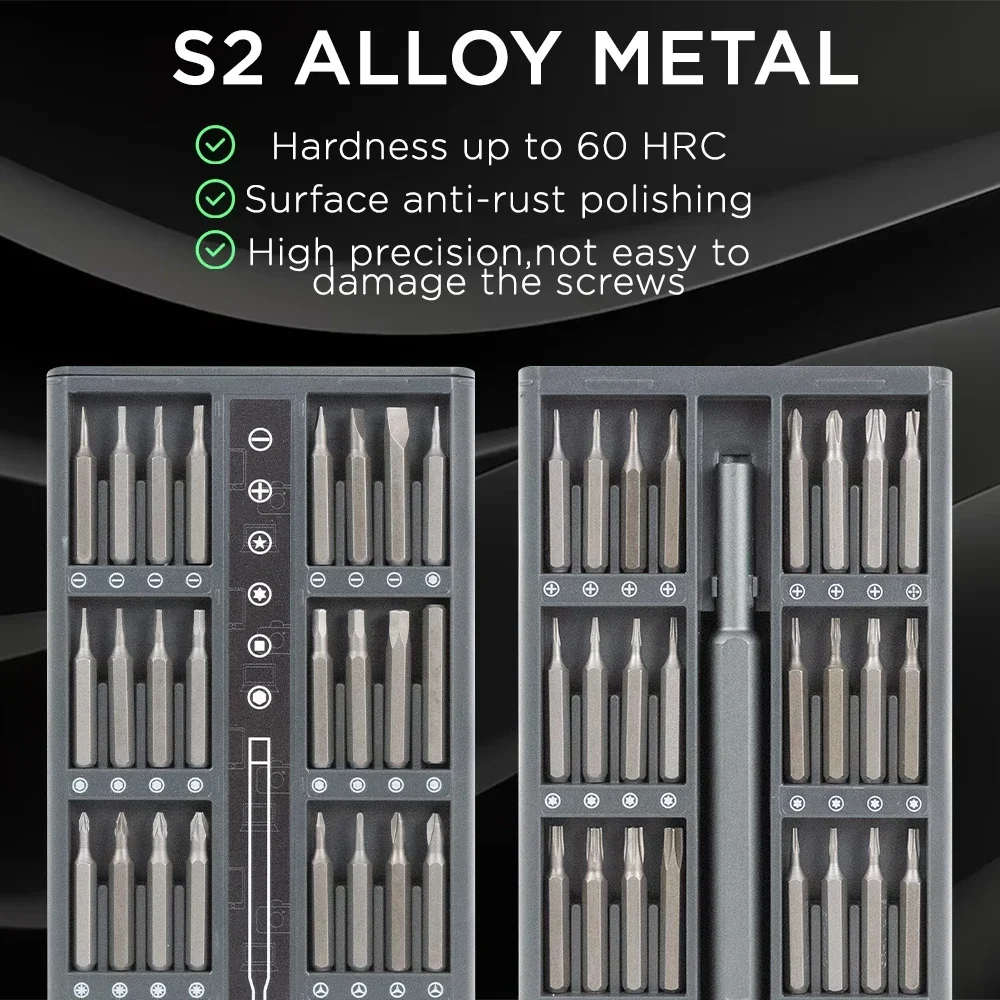 

25/63 in 1 Magnetic Precision Screwdriver Set Kit Professional Repair Tools for Phone PC Electronics Computer with Torx Hex Bits