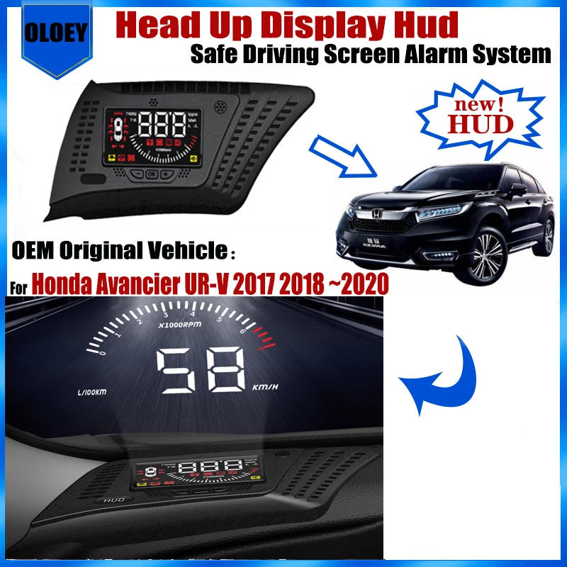 OEM Head Up Display HUD For Honda Avancier UR V UR-V 2017 2018 ~2020 Safe Driving Screen Alarm System Car Electronic Accessories