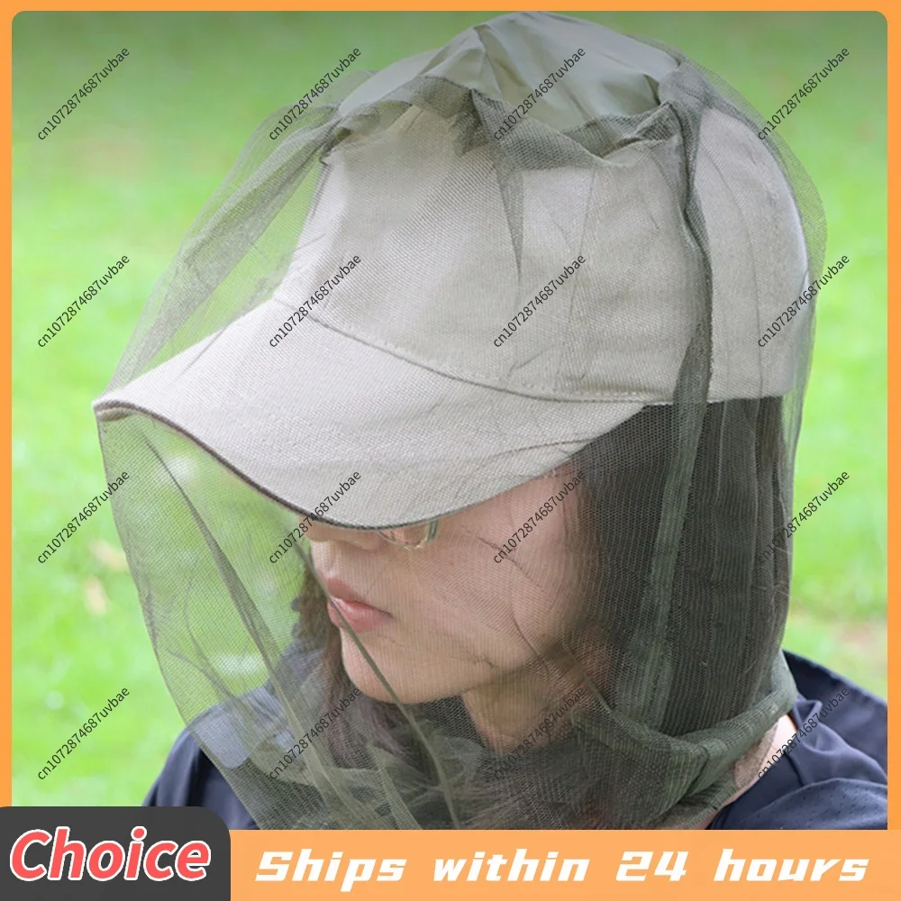 1/2 PCS Mosquito Hat Net Anti Mosquito Insect Hat Net Insect Gnat Head Cover Midge Net Hat Head Cover for Travel Outdoor Camping