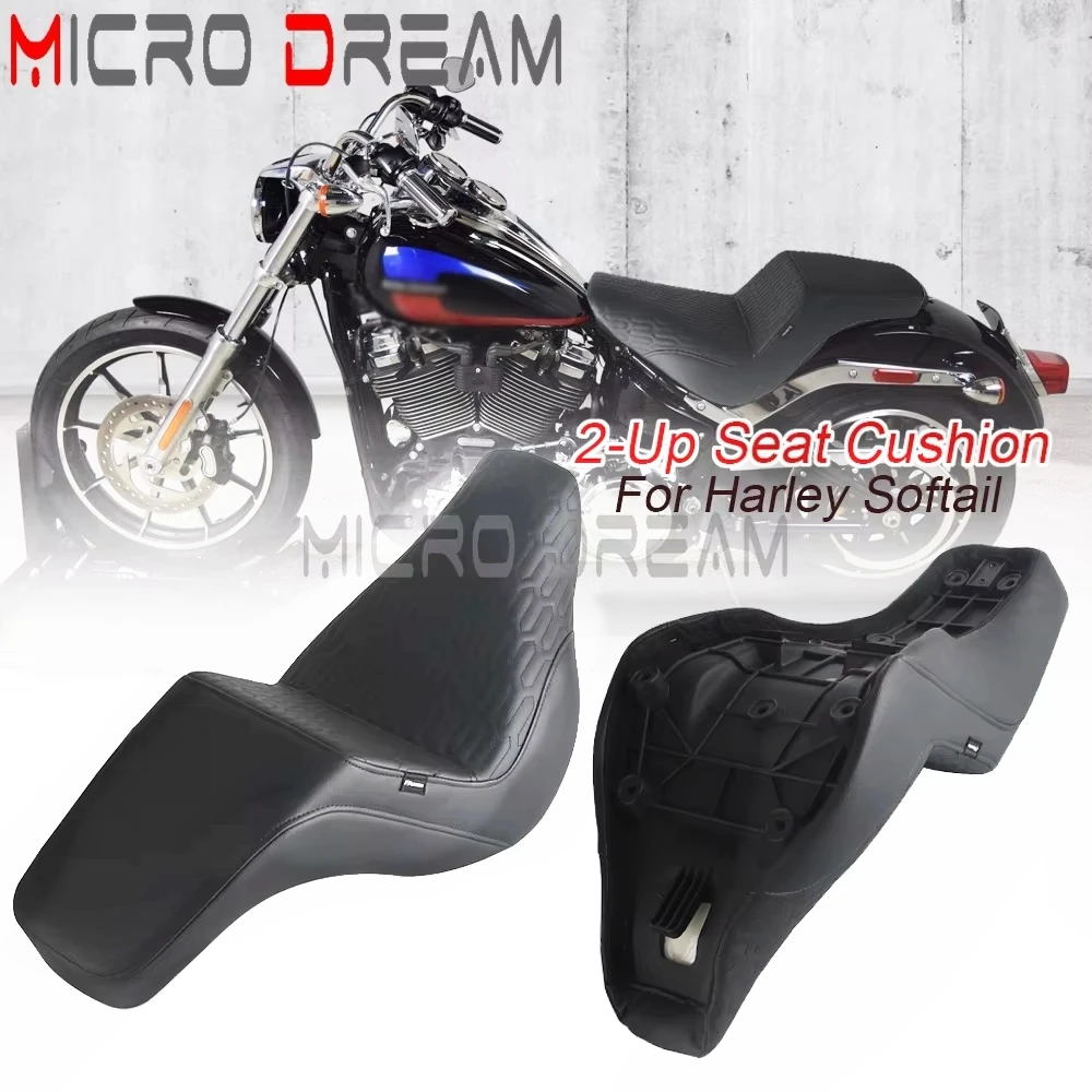 Motorcycle Two-Up Seat Cushion Pad For Harley Softail Low Rider S ST FXLRS FXLRST 2020-Up Low Rider FXLR Sport Glide FLSB 18-21