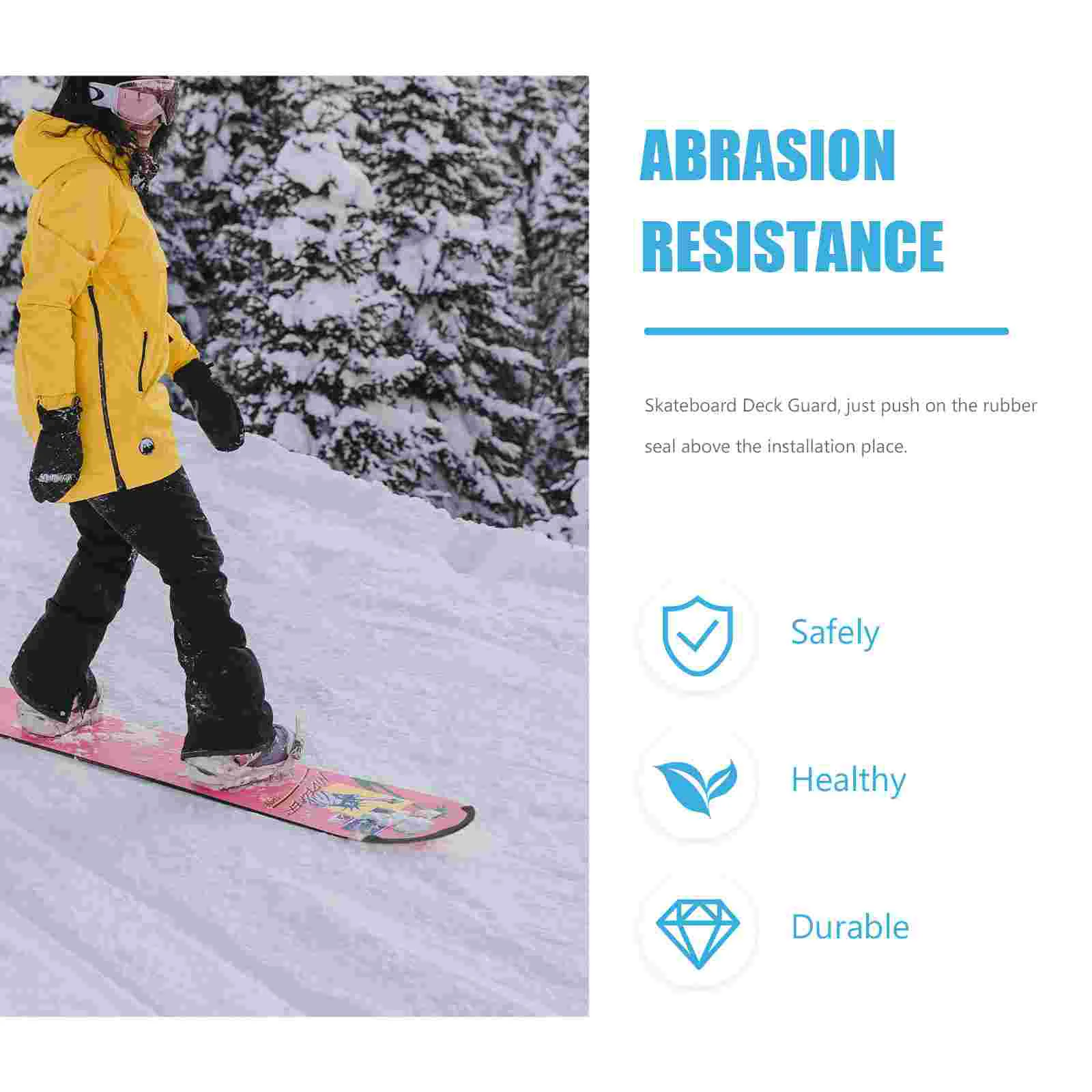 Snowboard Protection Bar Bumper Deck Skateboard Anti-collision Accessories Protective Strip Rubber Edge Protector Strap