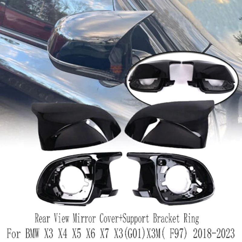 

Rear View Mirror Cover+Support Bracket Ring For BMW X3 X4 X5 X6 X7 X3(G01)X3M( F97) 2018-2023 51168097351 51168071003 51 Parts