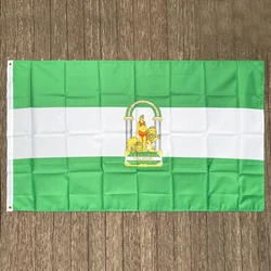 xvggdg flag Andalusia Flag Spain State Flag 150X90CM banner 100D Polyester brass grommets custom flag