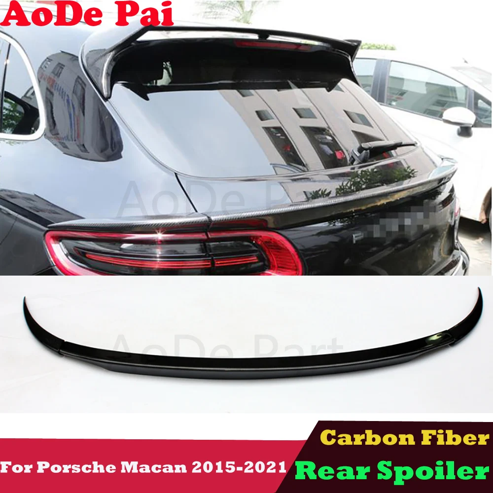 

3 PCS/SET Real Carbon Fiber Rear Boot Trunk Wings Spoiler Ducktail for Porsche Macan GTS Turbo 2015-2021