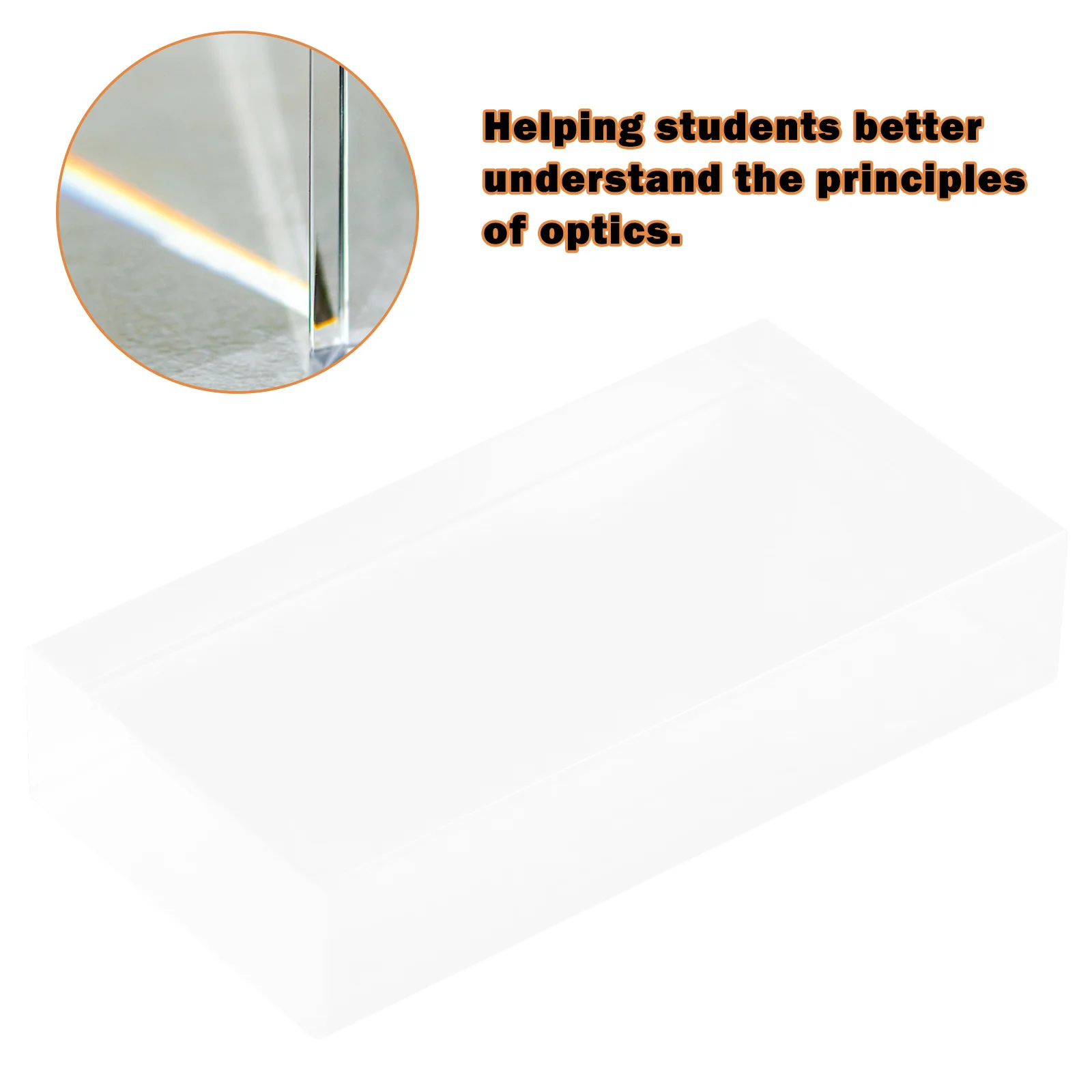 Prism Cube Optic Glass Block for Refraction Experiments Light Building Bricks Glasses