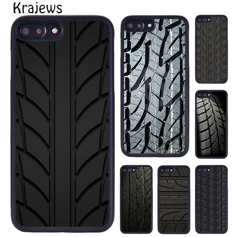 Krajews Tire Tread Tyre Track Phone Case Cover For iPhone 16 15 14 plus X XR XS 11 12 13 pro max coque