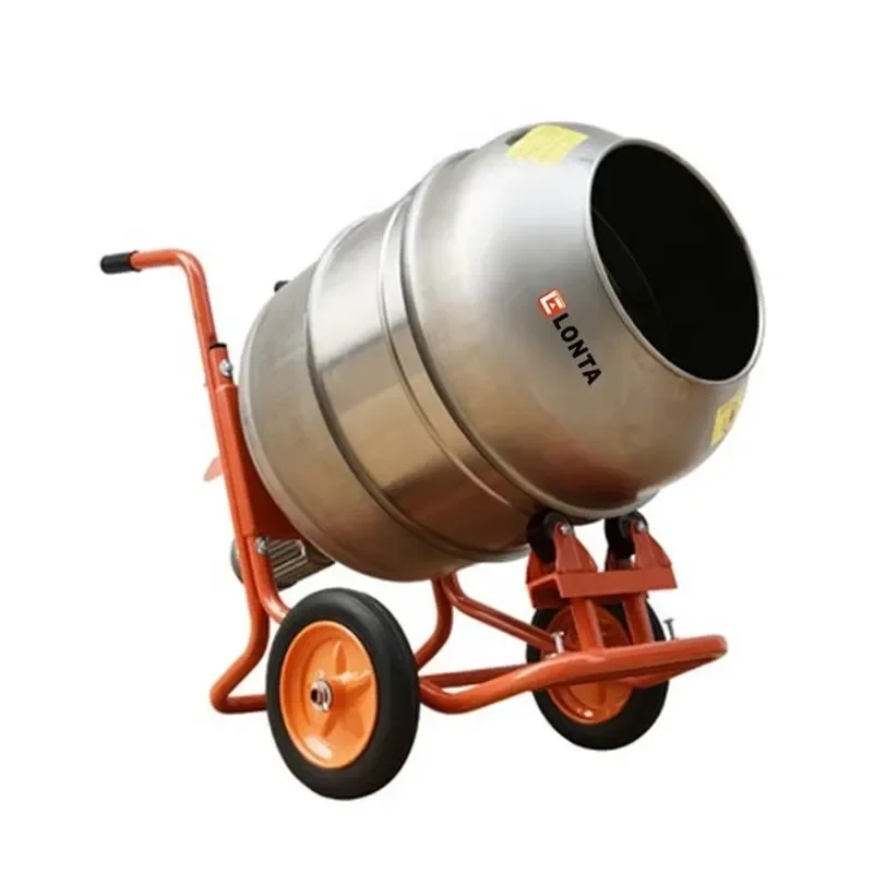 LONTA CQ230 230 Litre 230L Cement Mixer Electric Motor Animal Feeds Mixer Stainless Steel Concrete Mixer Machine with Handle
