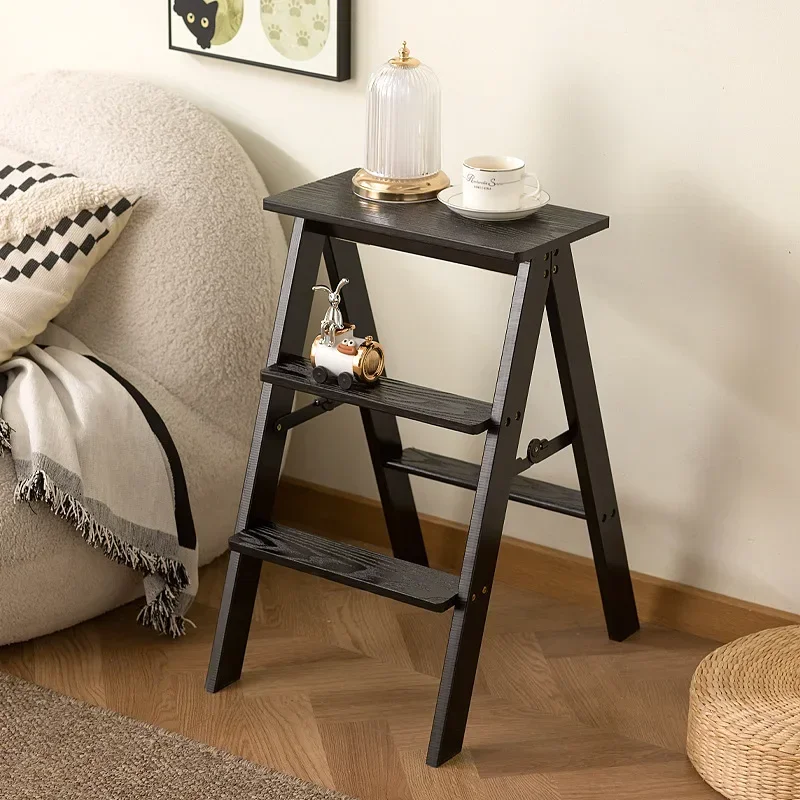 Modern Household GoodsSolid Wood Ladder Stool Ladder Stool Multifunctional Dual-purpose Household Folding Ladder Chair