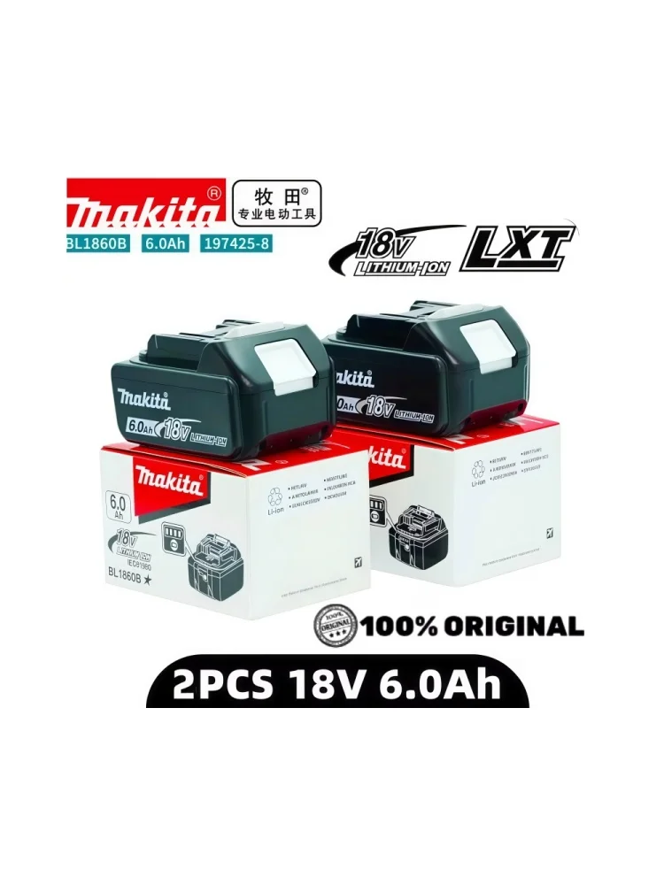 Original 6AH Makita BL1860 18V Akku für Elektrowerkzeuge Li-Ionen Ersatzakku LXT BL1850 BL1840 für 18V Schrauber mit BMS 18V