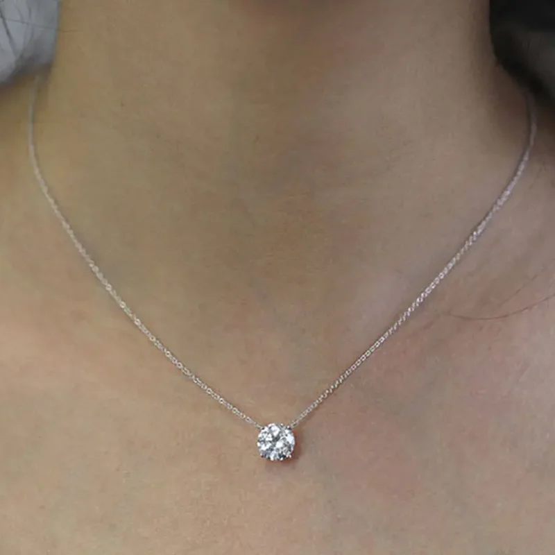 Lnngy 1CT 2CT 3CT Moissanite Collana con pendente per le donne Catene in argento 925 originali Solitario Collane con goccia Gioielleria raffinata da