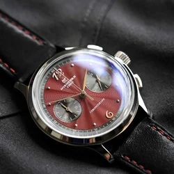 Mysterious Code Men Chronograph Watch 38mm Pilot Watches Panda Quartz Wristwatch Sport 50M Waterproof K1 Mirror VK64