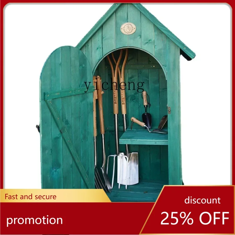 CZ  Forest Tool Room Storage Villa Balcony Outdoor Gardening Small Locker Wooden Waterproof