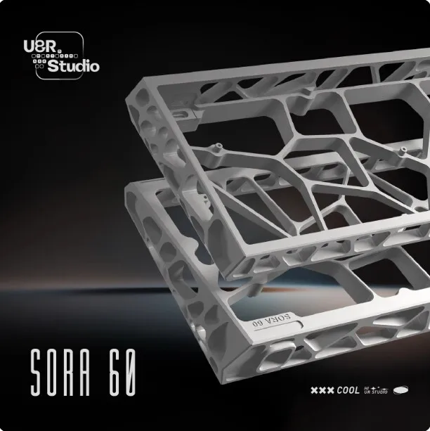 

Sora60 Hollow-out Keyboard Shell Customize CNC Aluminum Mechanical Keyboard Case for Wooting60 HMZ Gaming Keyboard Accessories