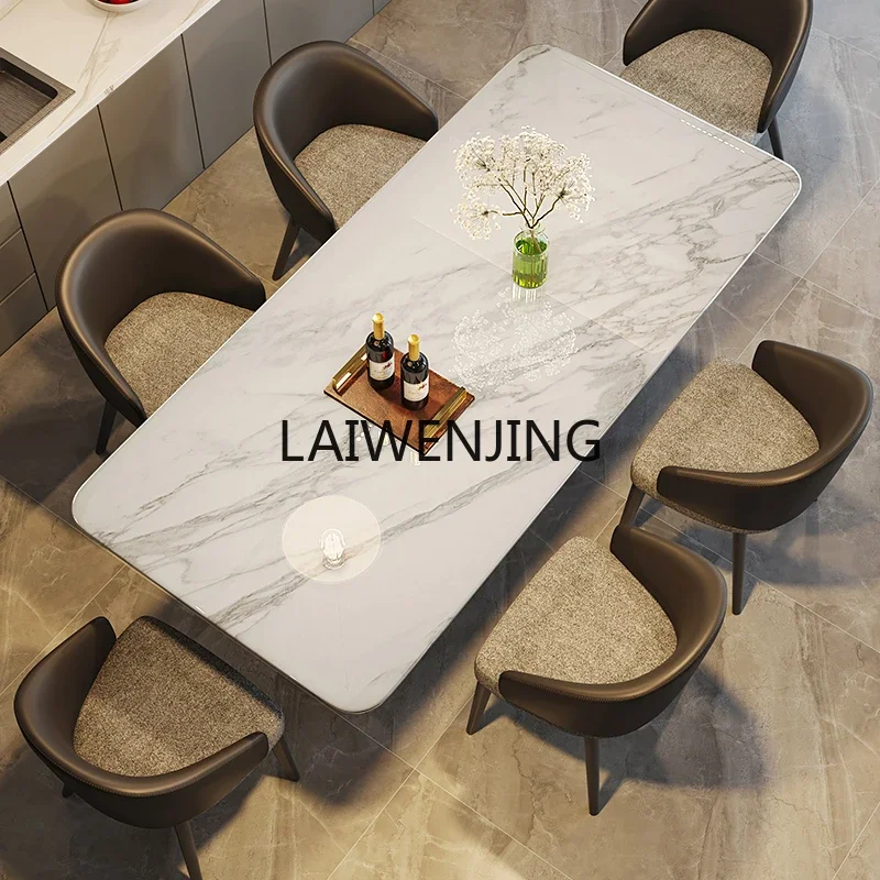 MJY light luxury suet white marble dining table and chair combination home dining leisure rectangular table