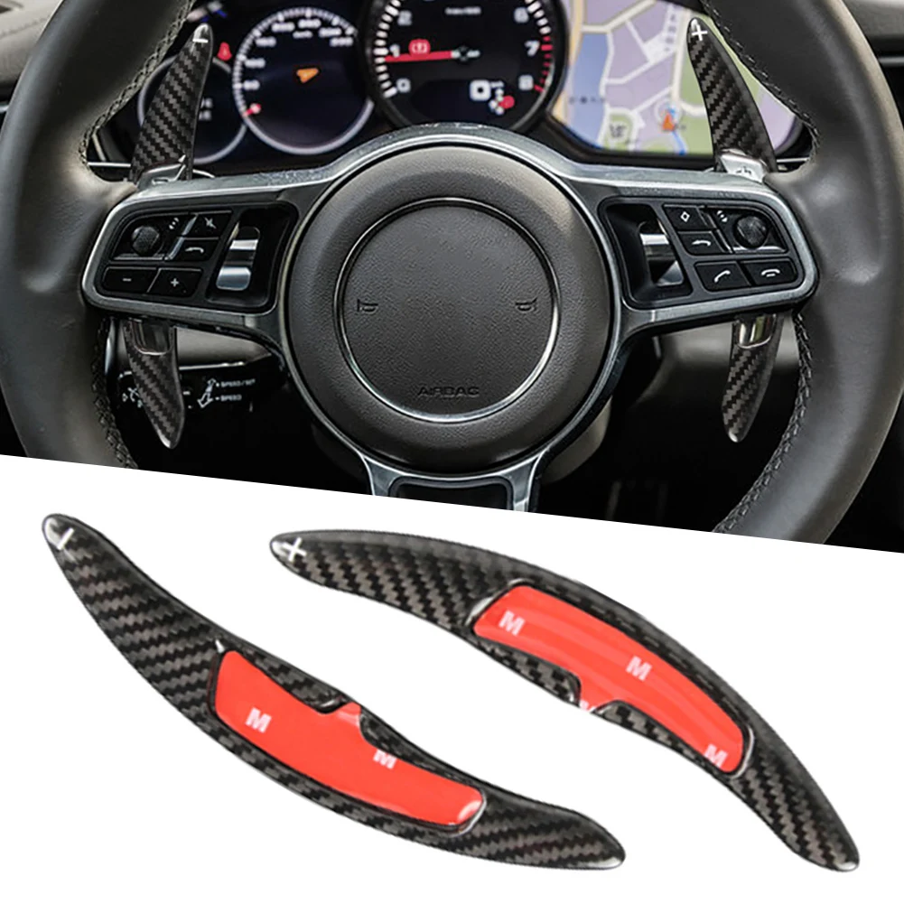 

Carbon Fiber Car Steering Wheel Paddle Shift For Porsche Panamera Macan Cayenne 911 Carrera 991 Boxster/Cayman 718 2016-2017 PDK