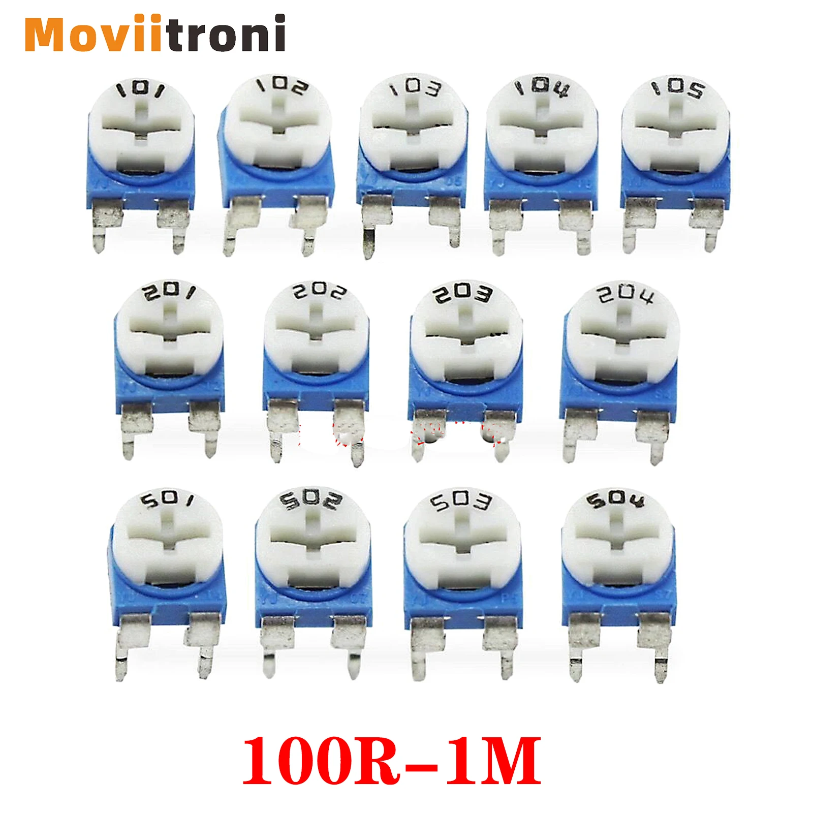 50pcs RM065 RM-065 Series Variable Resistor Trimmer Pot 100 200 500 1K 2K 5K 10K 20K 50K 100K 200K 500K 1M Ohm , Top Adjustment