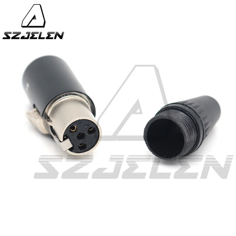 TA4F mini xlr 4 pin Little Lock Connector, Mini XLR Connector, 4-pin female monitor power plug, 833 power plug