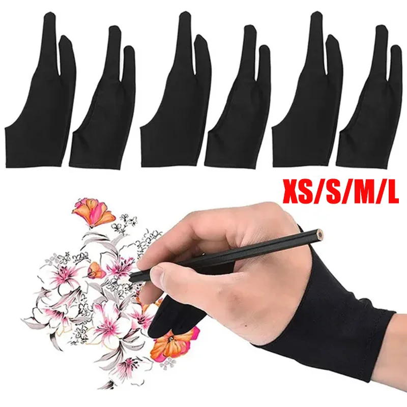 

Two-finger Painting Gloves Anti-touch Anti-pollution Anti-dirty Right and Left Hand Gloves for IPad Tablet TouchScreen Drawing